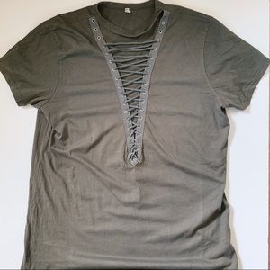 LF lace up oversized tee